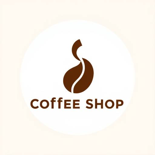 Graphic design: Minimalist logo design for a coffee shop featuring a stylized coffee bean and modern typography