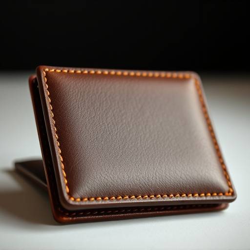 Product photography: High-quality studio shot of a handcrafted leather wallet with intricate stitching details